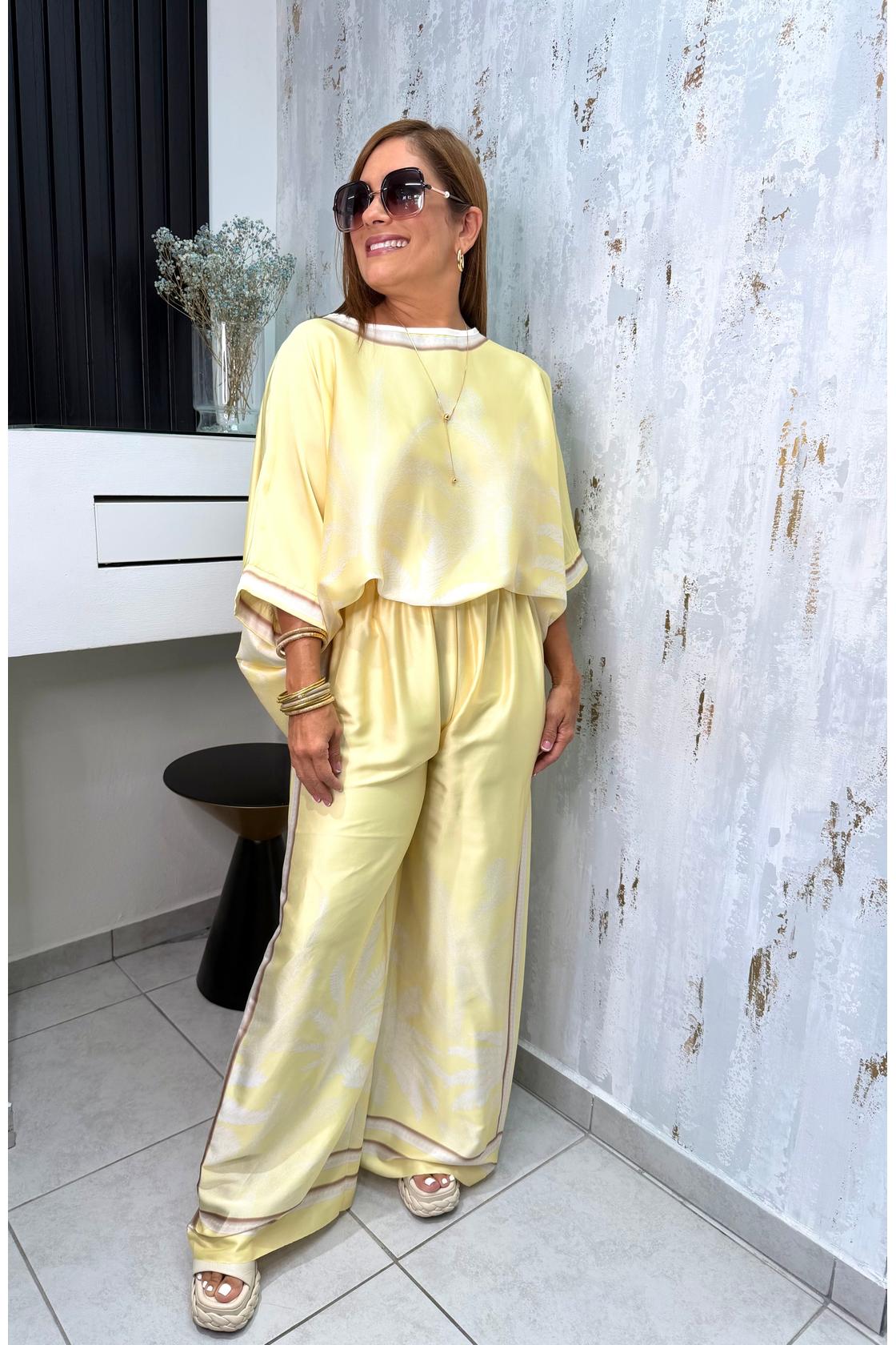 Oversized Blouse And Wide Leg Pants Set